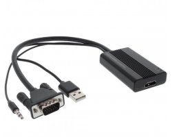 VGA til HDMI adapter med lyd, 