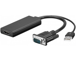 VGA til HDMI adapter kabel, 0,