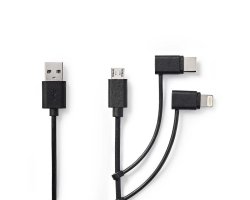 3-i-1 USB 2.0 kabel, USB-A: Ha